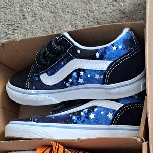 Vans TODDLER 10c Star Galaxy Velcro Skate Shoes - Blue